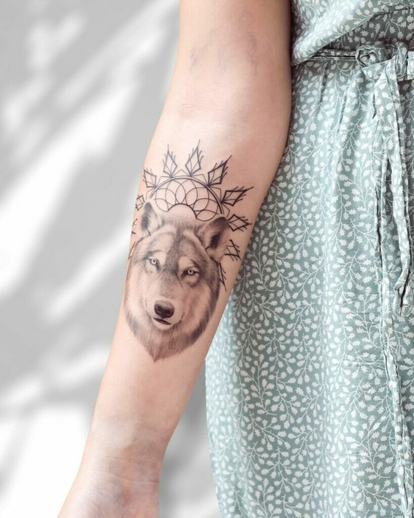 Inner Arm Wolf Tattoo