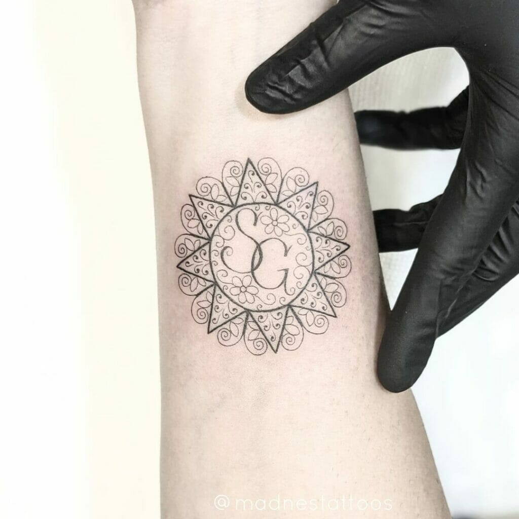 Intricate Initials Tattoo