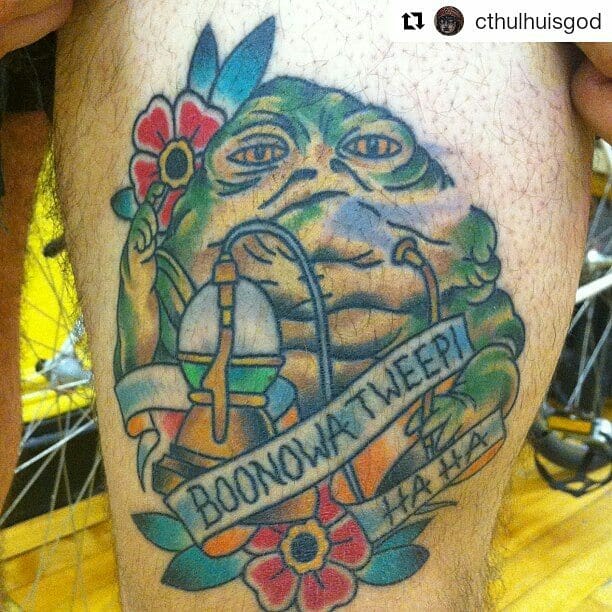 Jabba Tattoo With Floral Motifs
