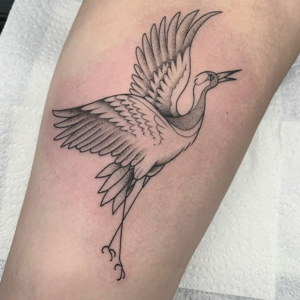 Japanese Crane Tattoo