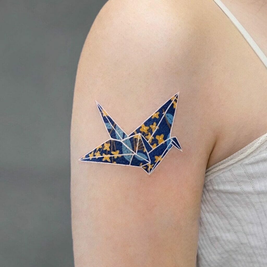 Japanese Paper Crane Origami Tattoo Idea