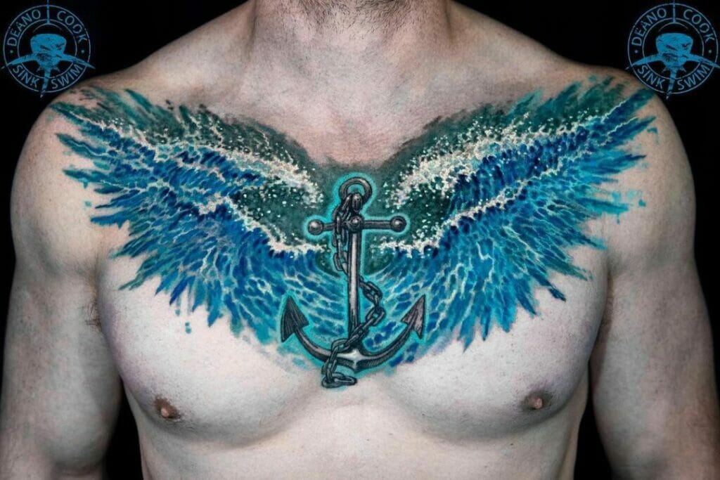 Japanese Wave Wing Tattoo