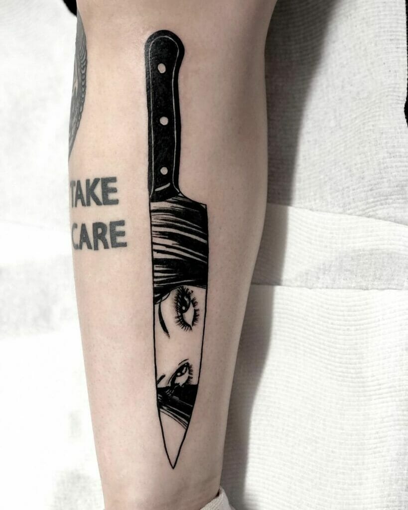 Junji Ito Knife and Eyes Tomie Tattoo