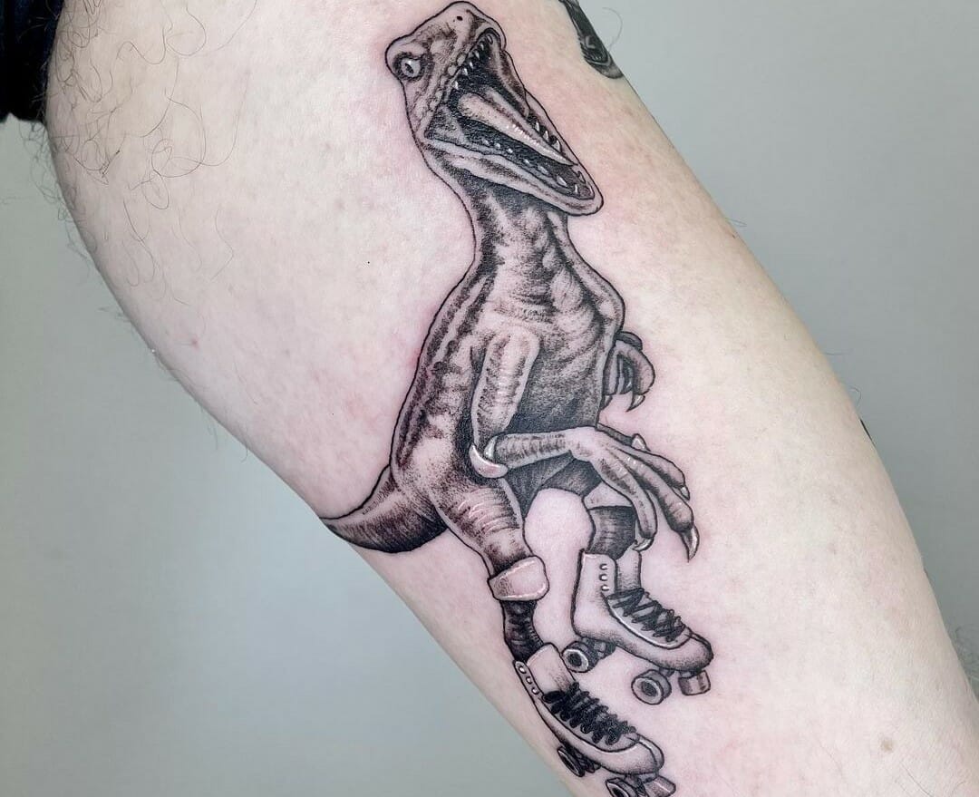 Fresh And slightly bloody Jurassic park logo By Sam at Tower of Hearts  Leeds UK  rtattoos