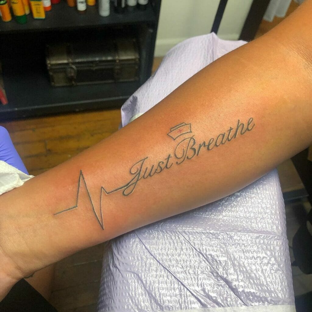 'Just Breathe' Tattoo Ideas With The EKG Symbol