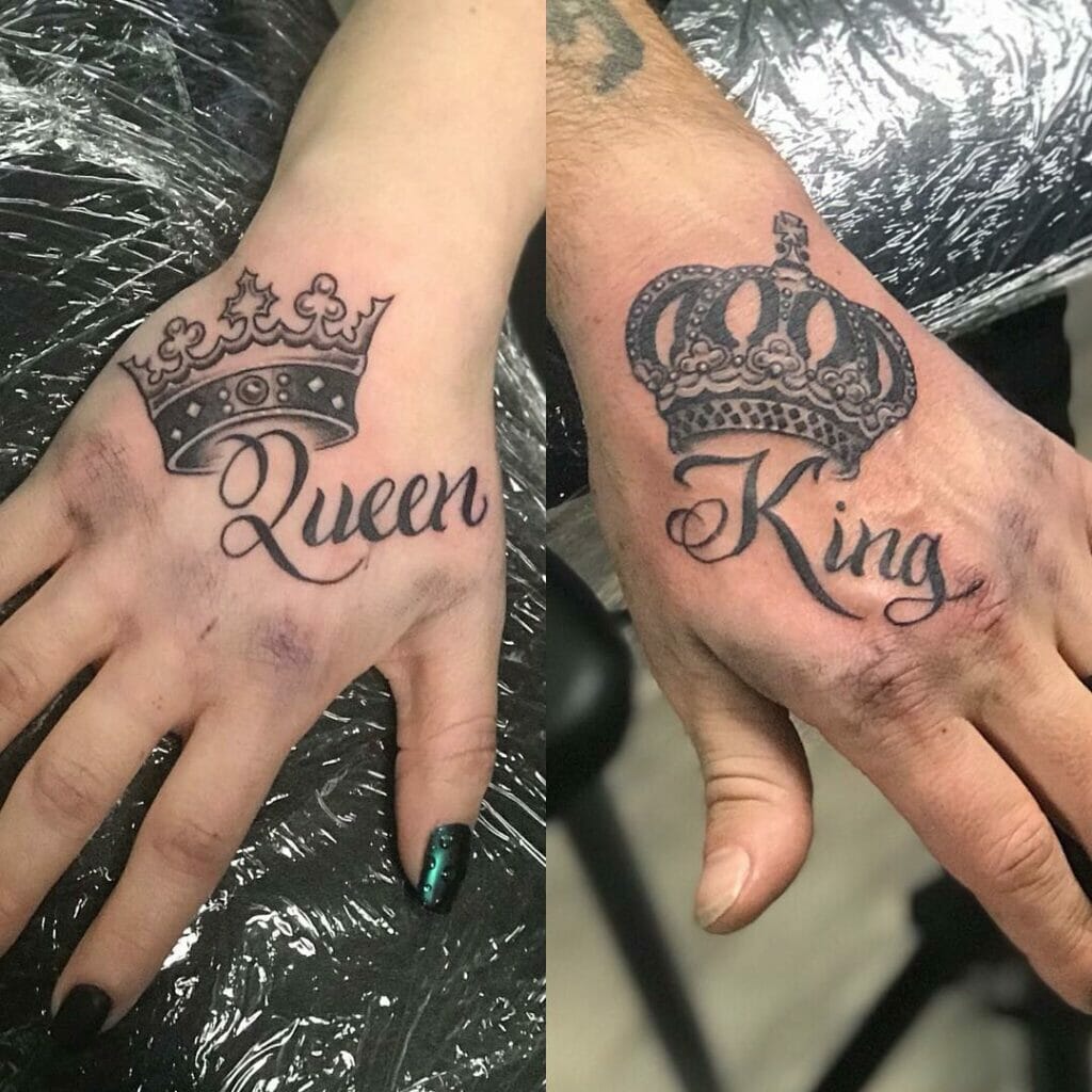 King And Queen Two Crowns Tattoo Design