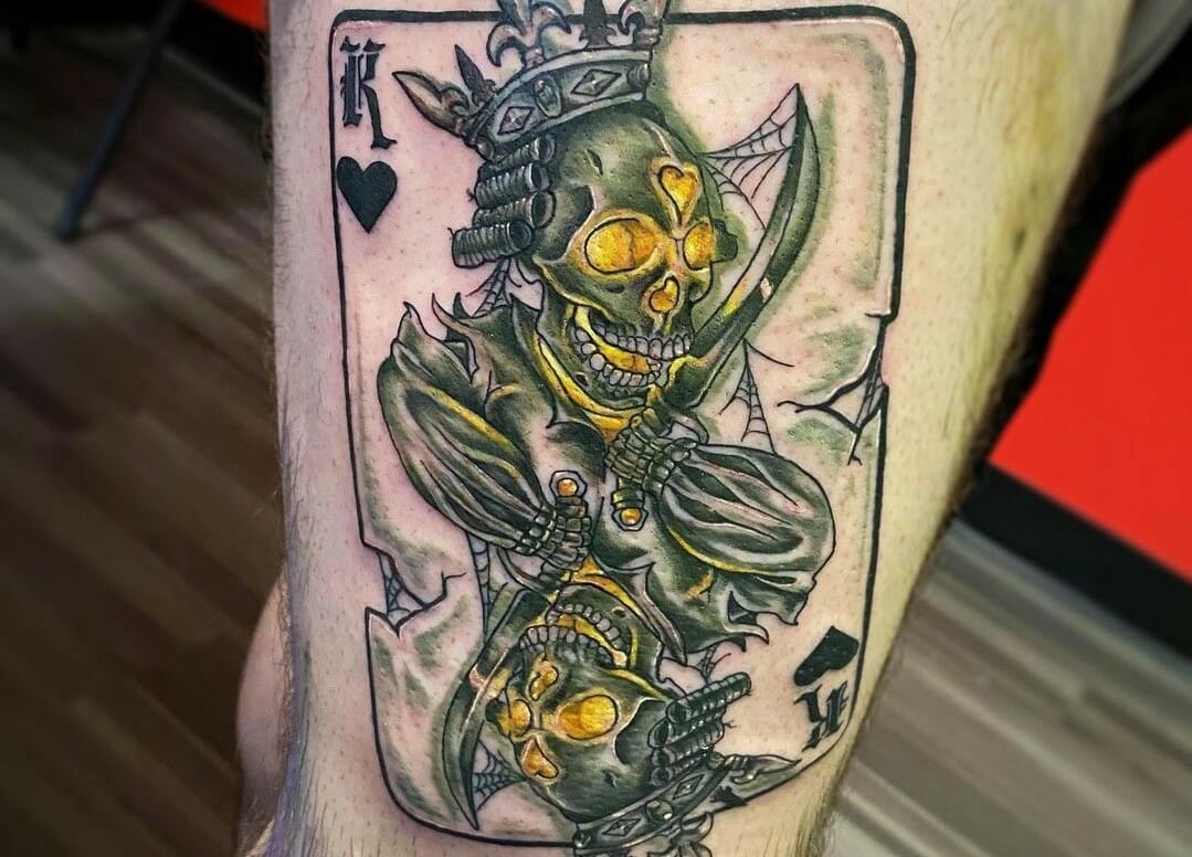 Suicide King done by Mikey Sarratt at High Noon Tattoo in PHX AZ  r tattoos