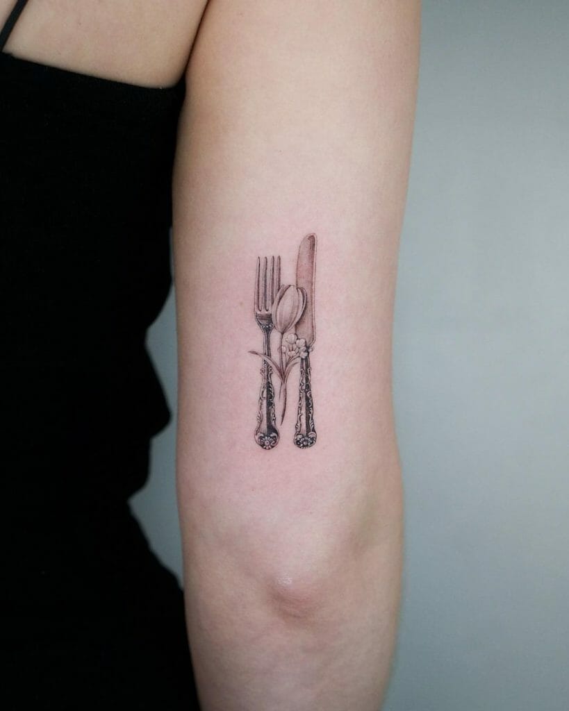 Knife And Fork Tattoo