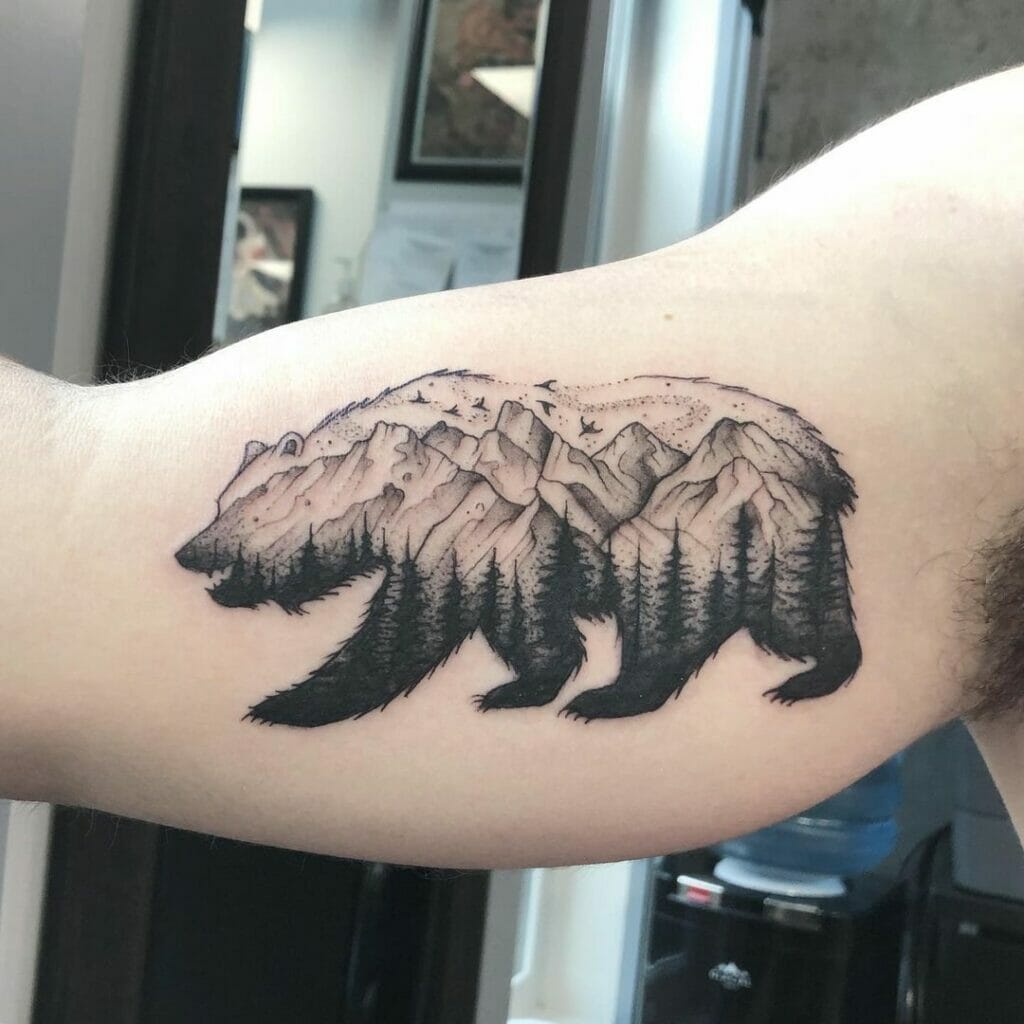 Miniature Grizzly Bear Tattoos