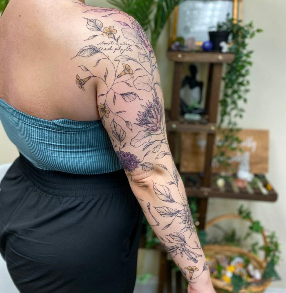 Nature Sleeve Tattoo Women Ideas