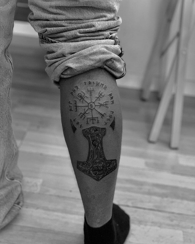 Norse Hammer Tattoo Design
