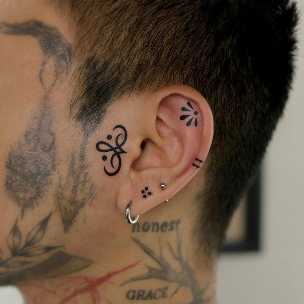 Ornamental Ear Helix Tattoo