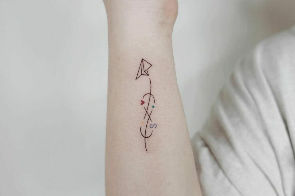 Paper Planes Initials Tattoo