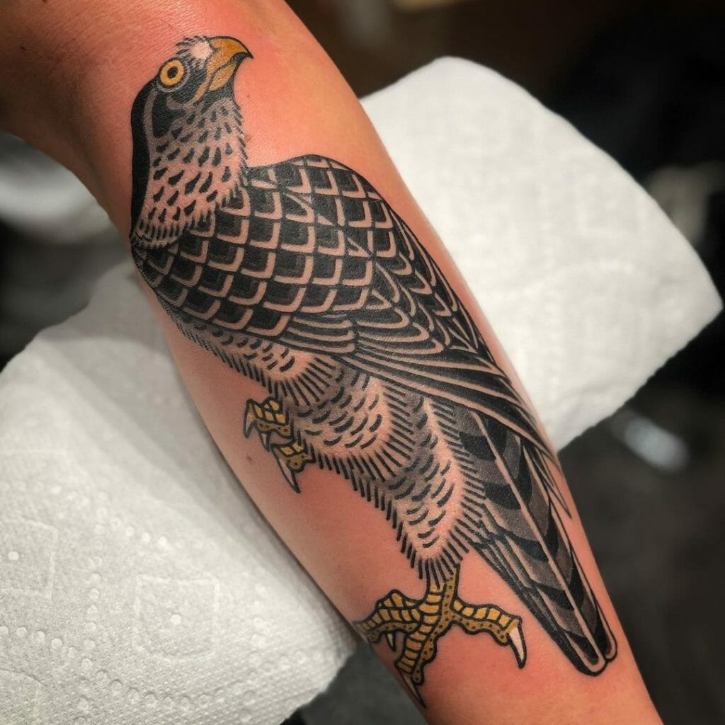 Powerful Hawk Tattoo Design