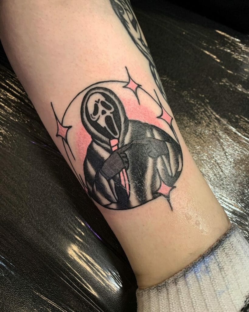 Quirky And Funny Ghostface Tattoo Ideas For Humorous People