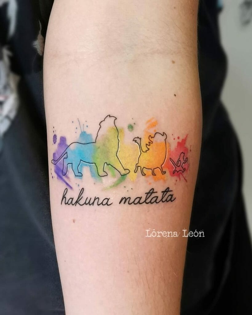 Rainbow Hakuna Matata Tattoo Idea