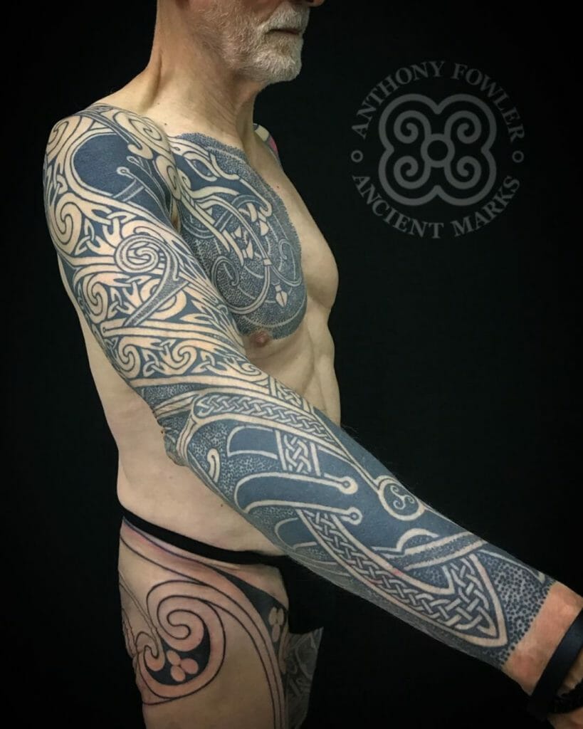 Realistic Celtic Full Sleeve Tattoo Ideas For Men