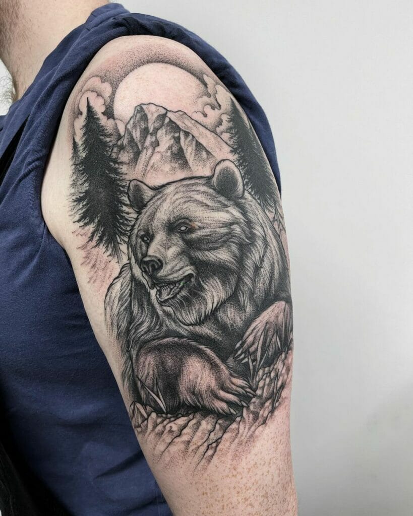 Realistic Grizzly Bear Tattoos