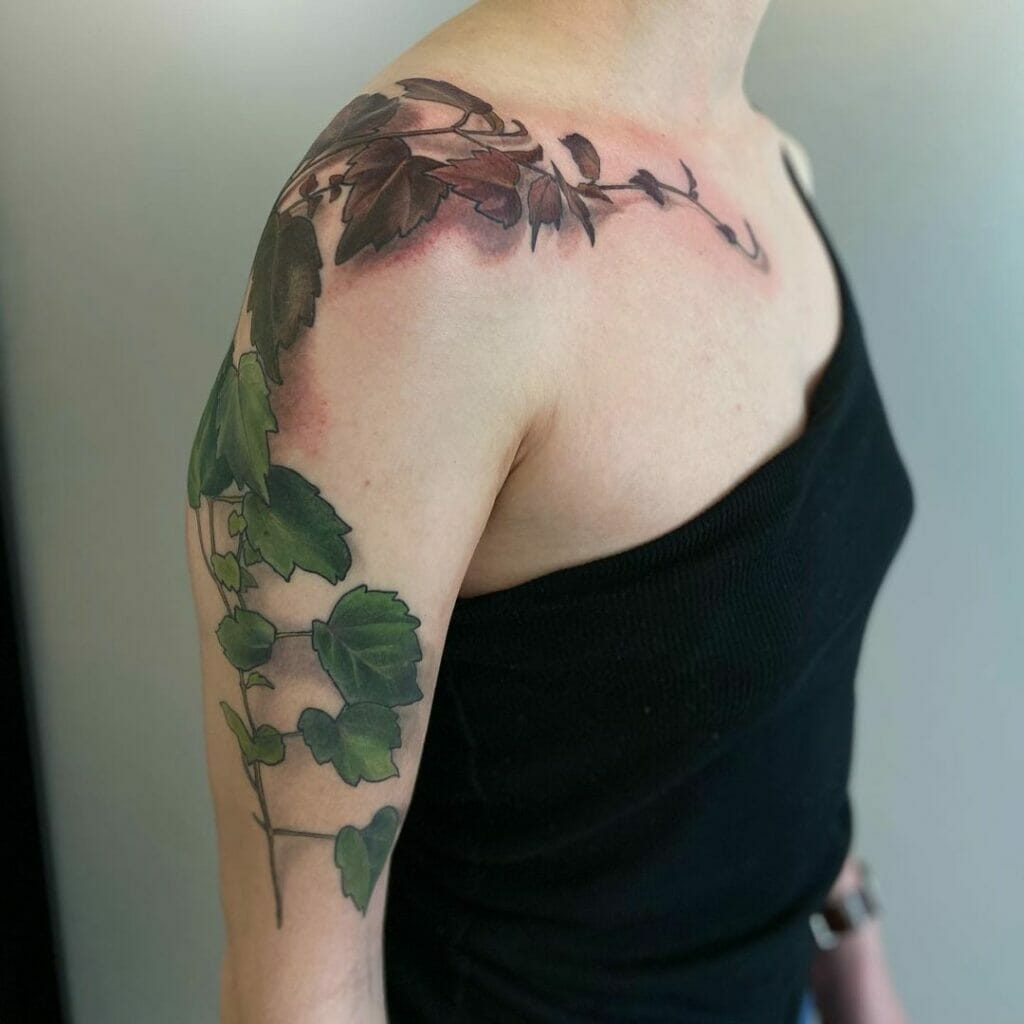 Realistic Ivy Vines Tattoo