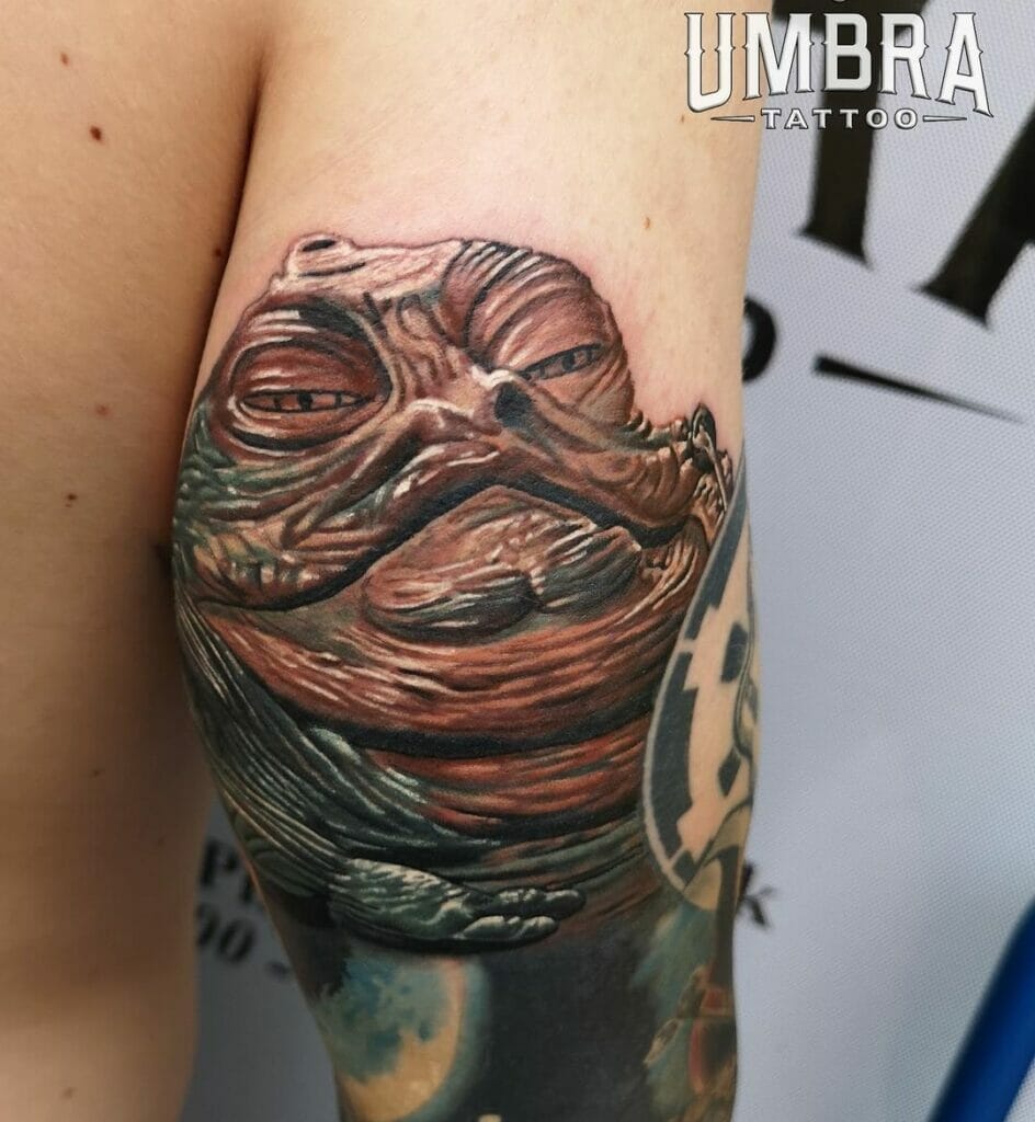 Realistic Jabba Tattoo