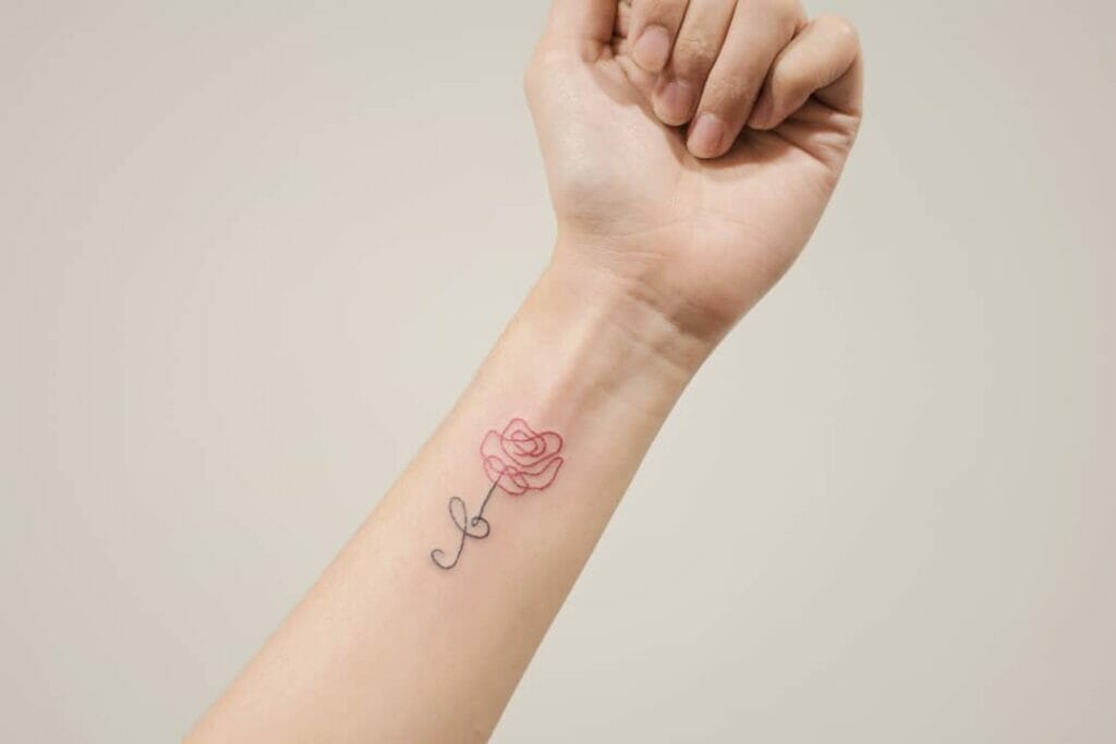Rose Initials Tattoo