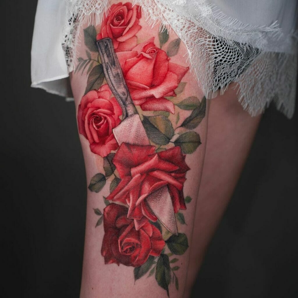 Rose Knife Tattoo