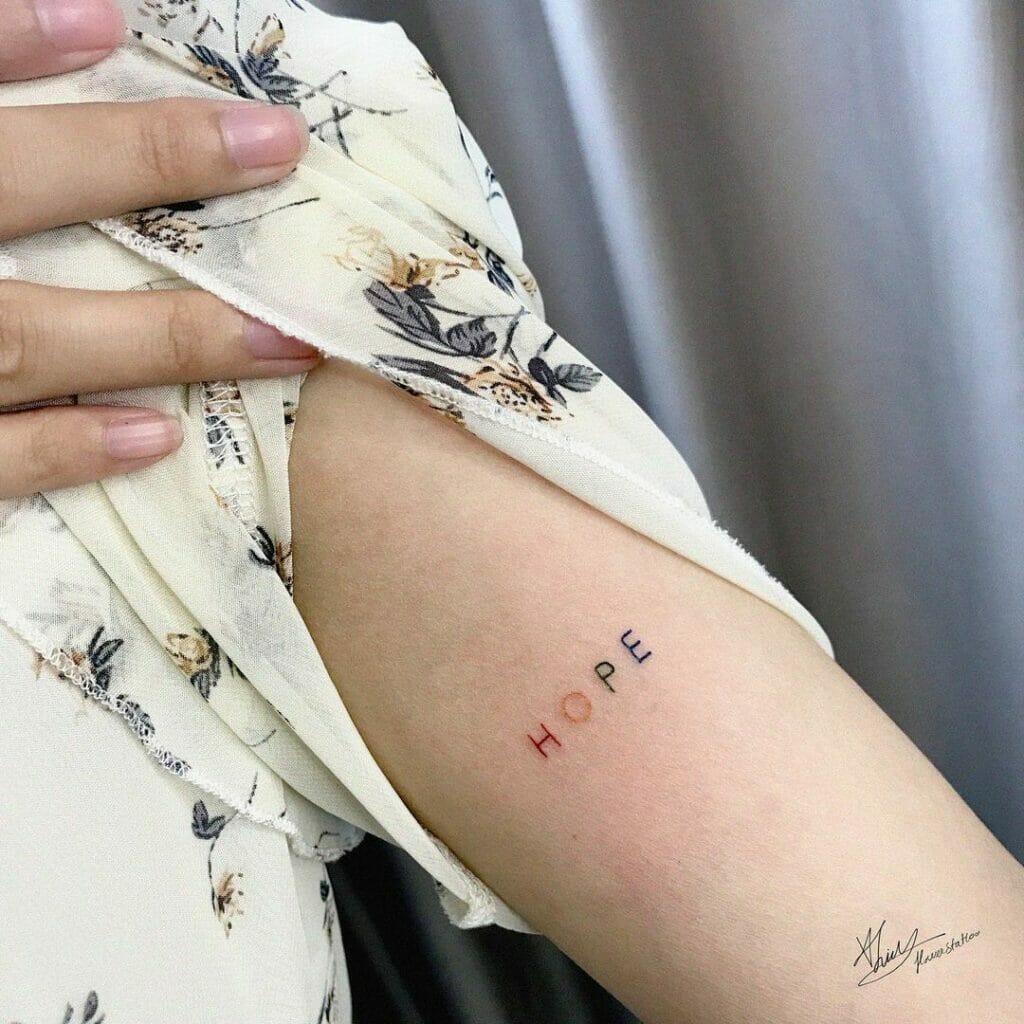 Simple But Colorful Hope Tattoo
