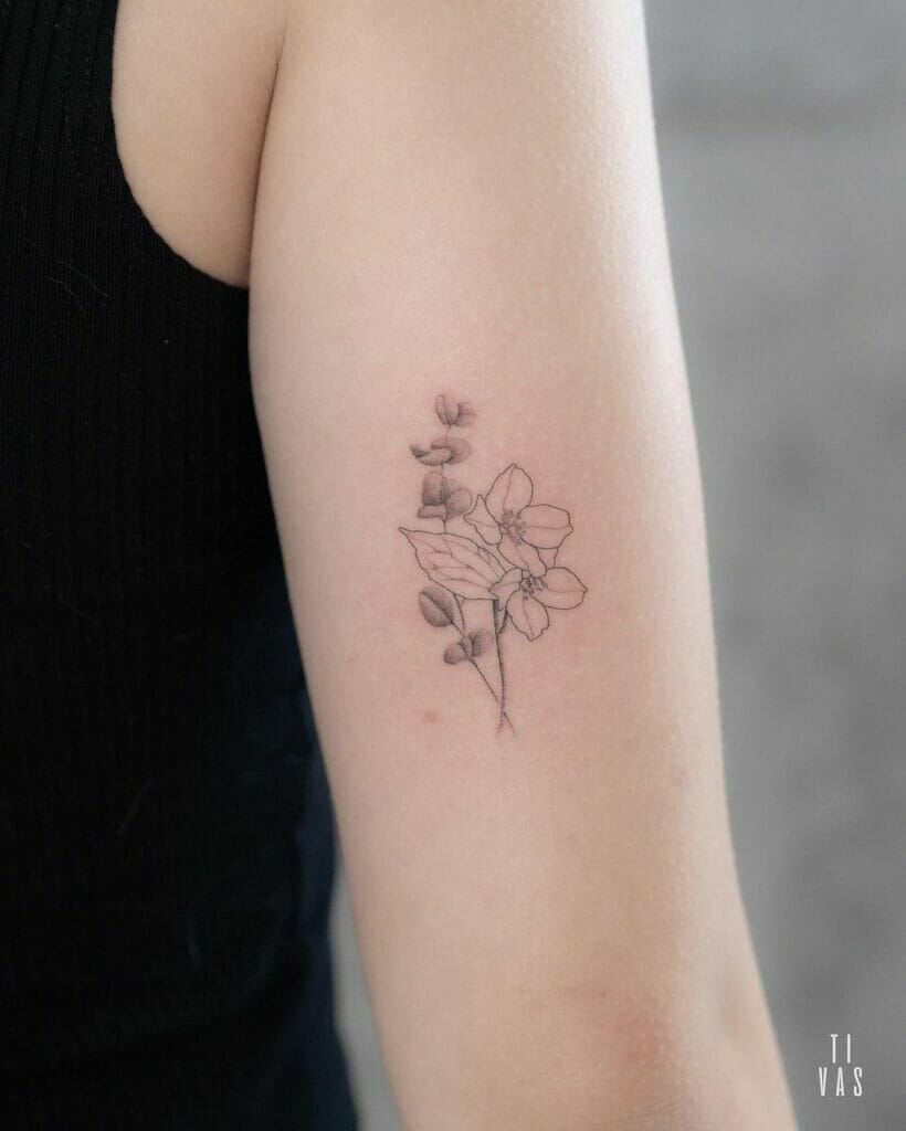 Simple Jasmine Flower Tattoo Designs