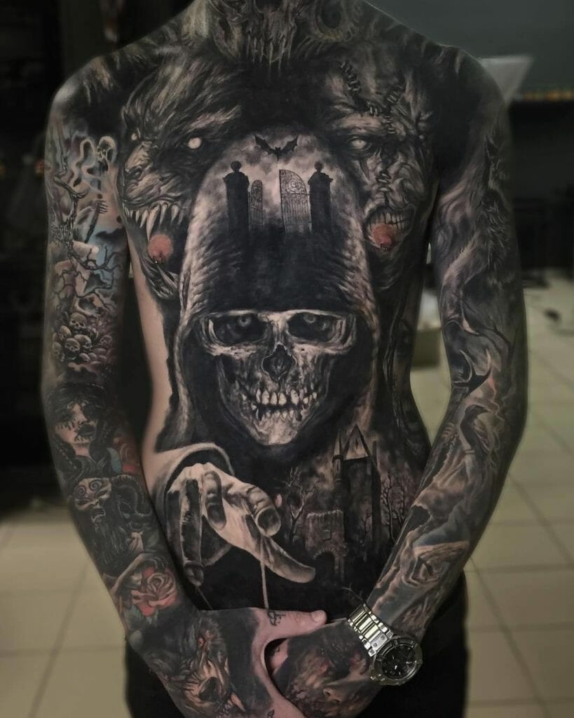 Skull Graveyard Tattoo
