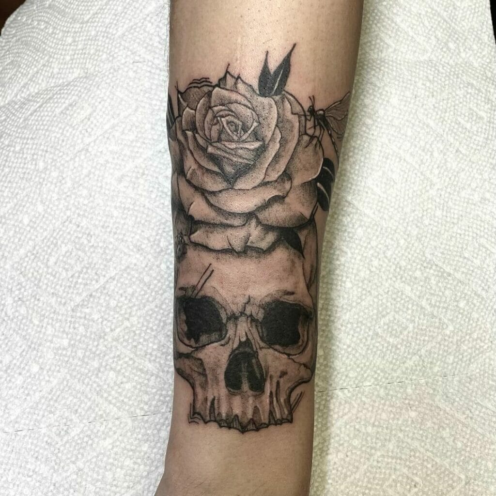 Skull Inner Forearm Tattoo