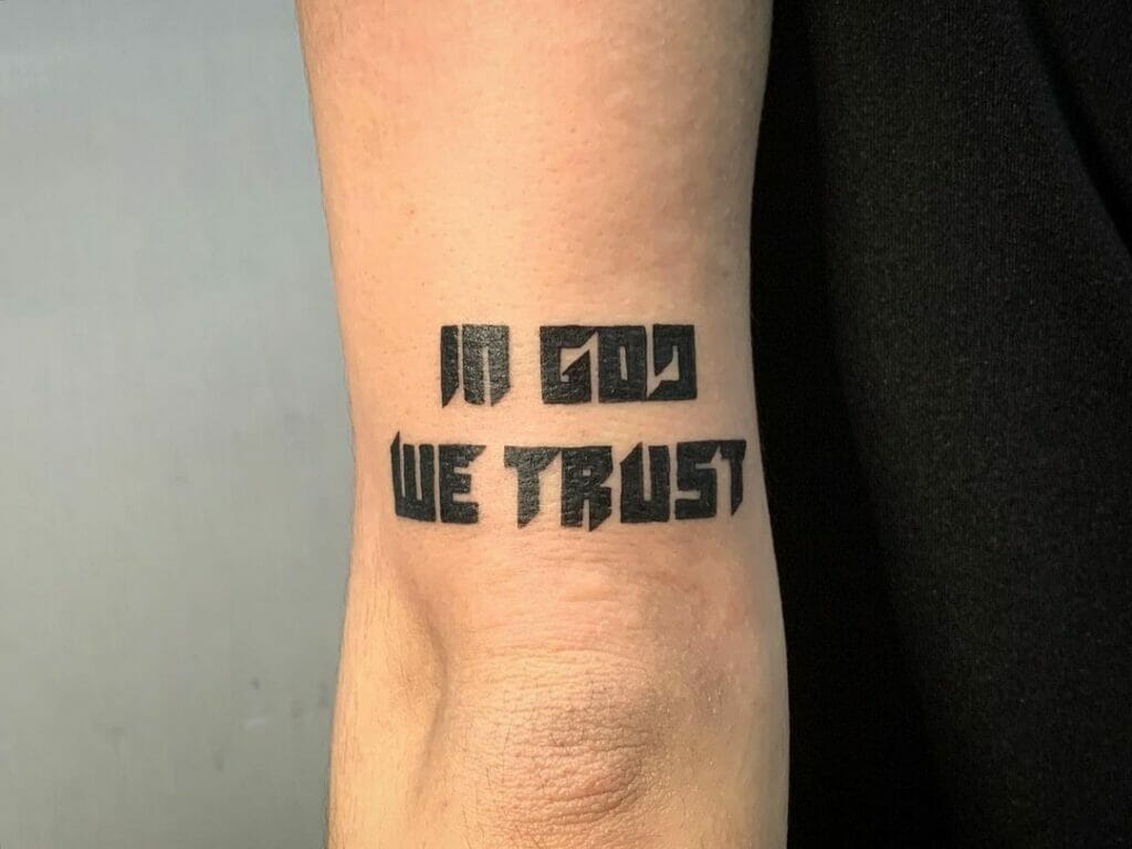 Small In God We Trust Tattoo