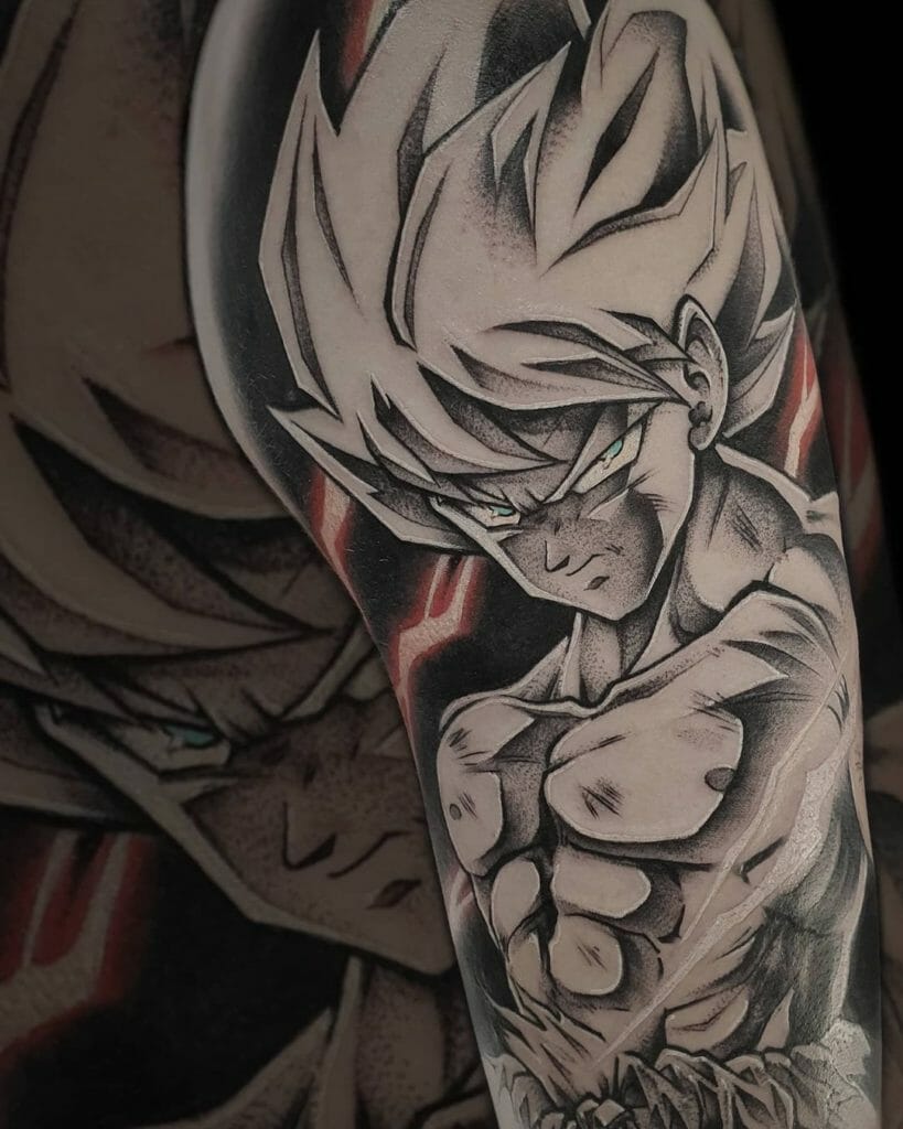 Super-Saiyan-Mode-On Goku Tattoo Design