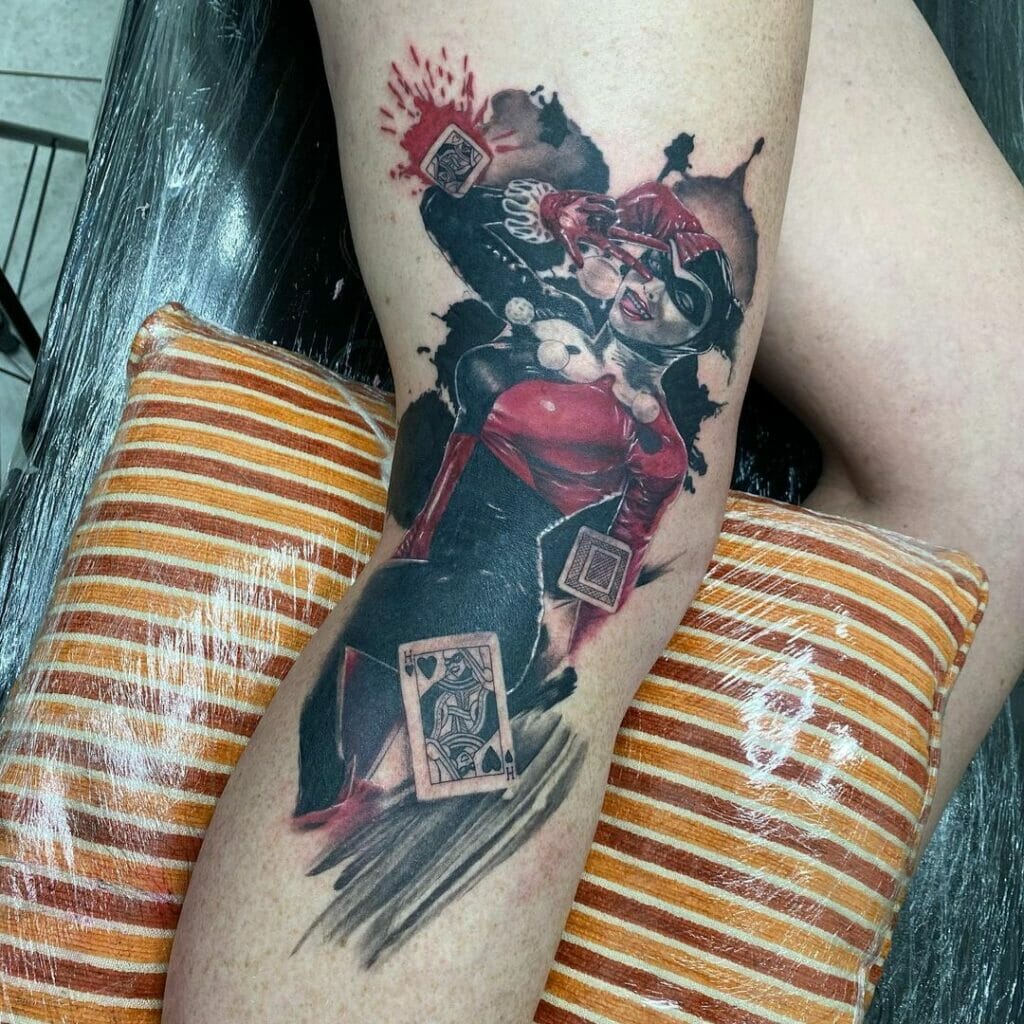 The Harley Quinn And Queen Of Hearts Tattoo