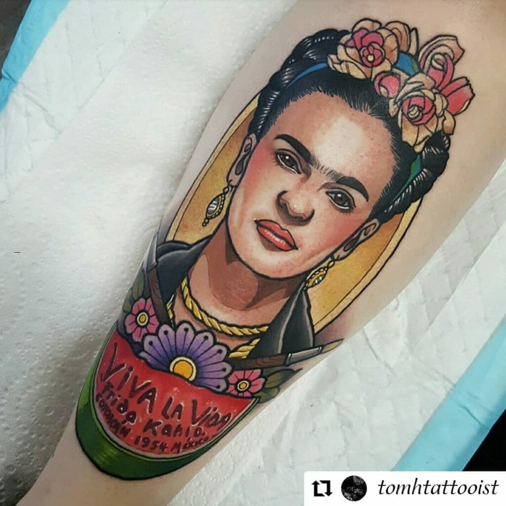 The Lively Colourful Frida Kahlo Tattoo