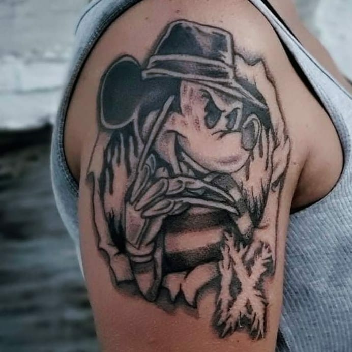 The Mickey Mouse Themed Freddy Krueger Tattoo