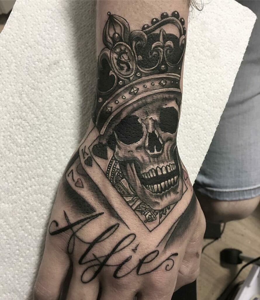 The Skull Crown Tattoo Design On Wrist