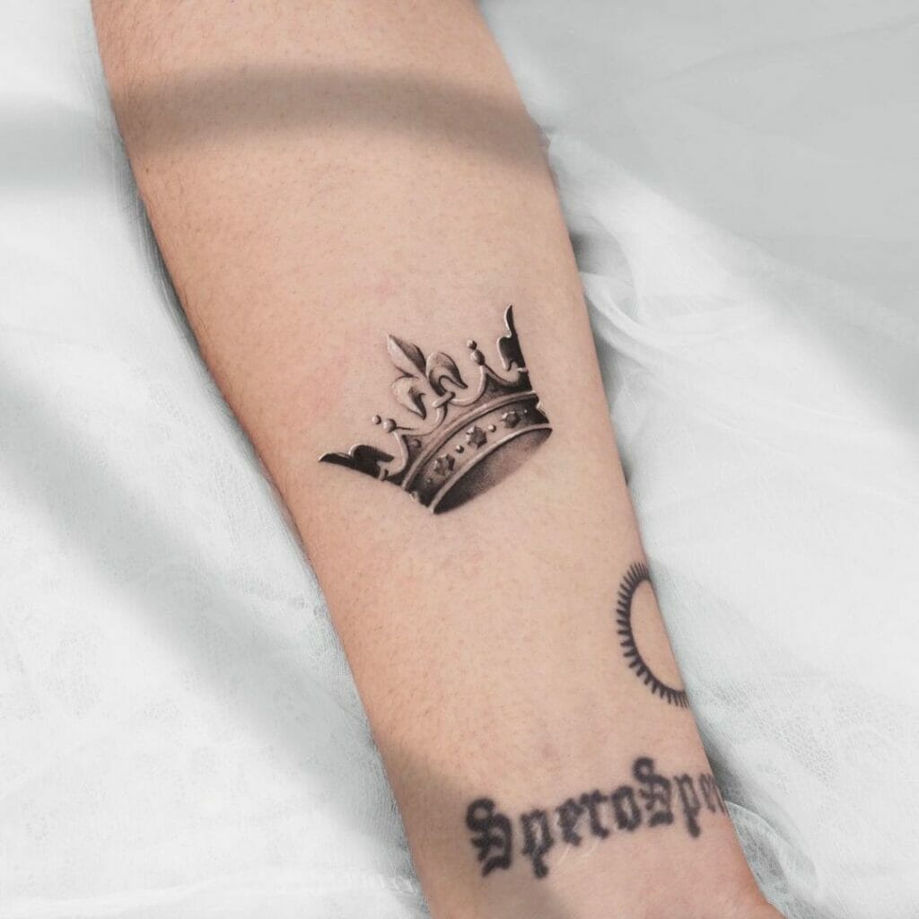 The Small King Crown Hand Tattoo