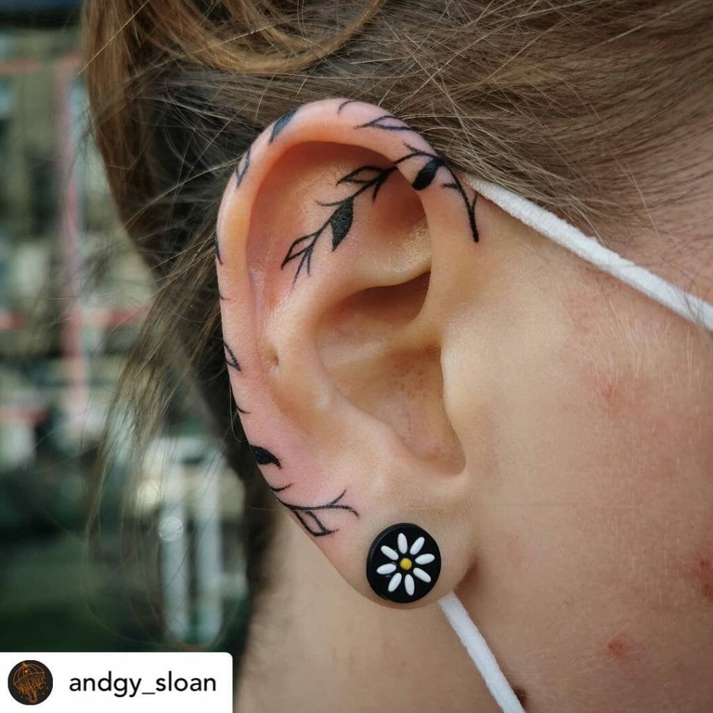 The Vine Ear Helix Tattoo