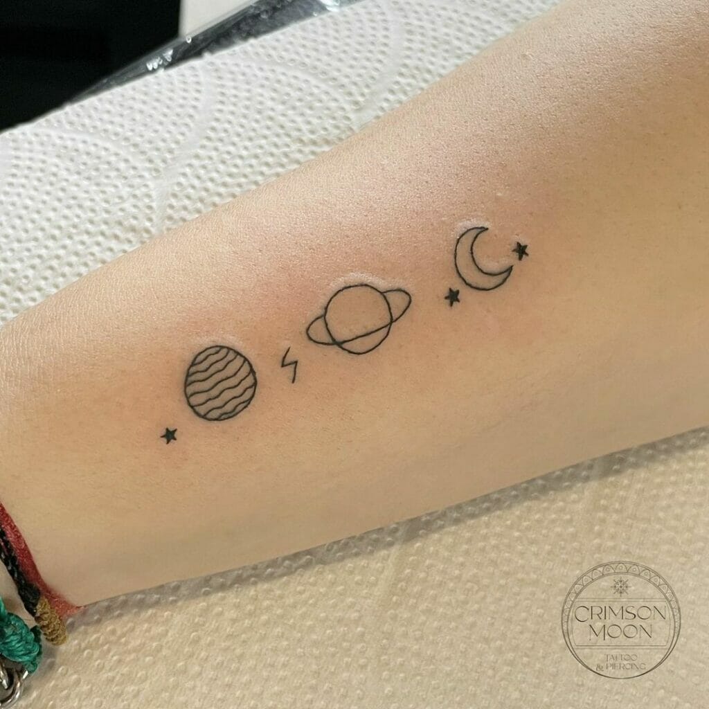 Tiny And Adorable Jupiter Tattoo Designs
