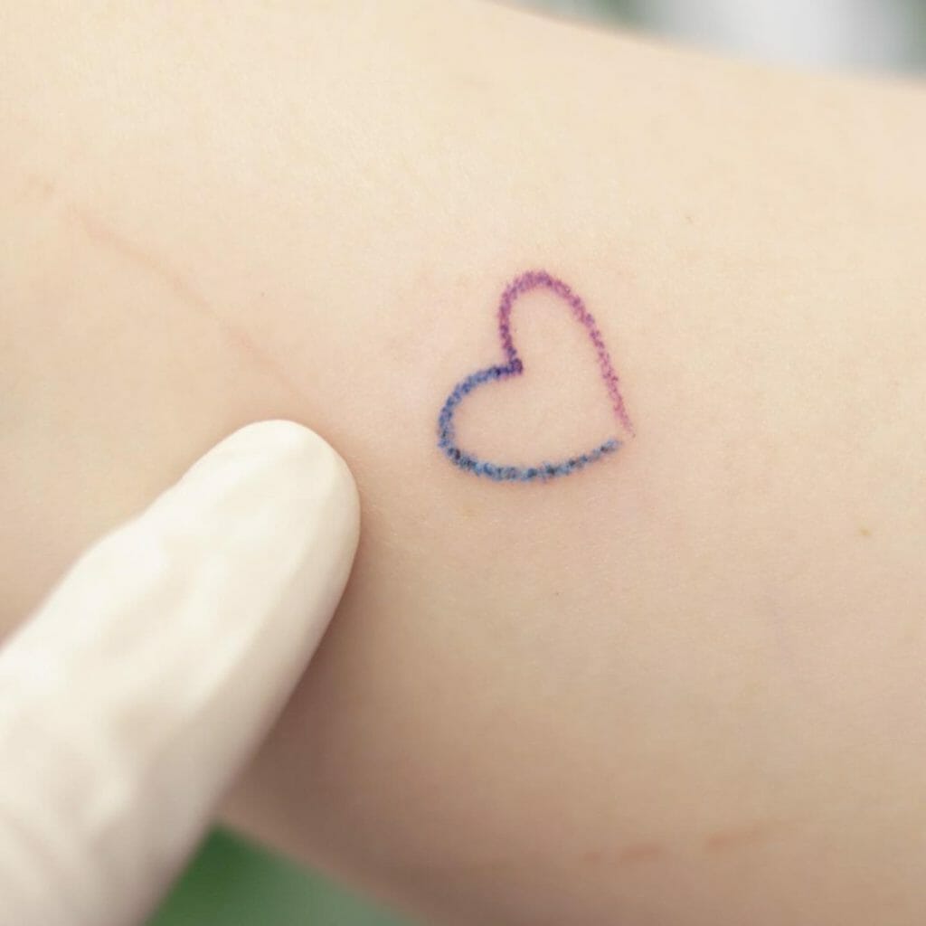 Tiny Duo-Heart Tattoo