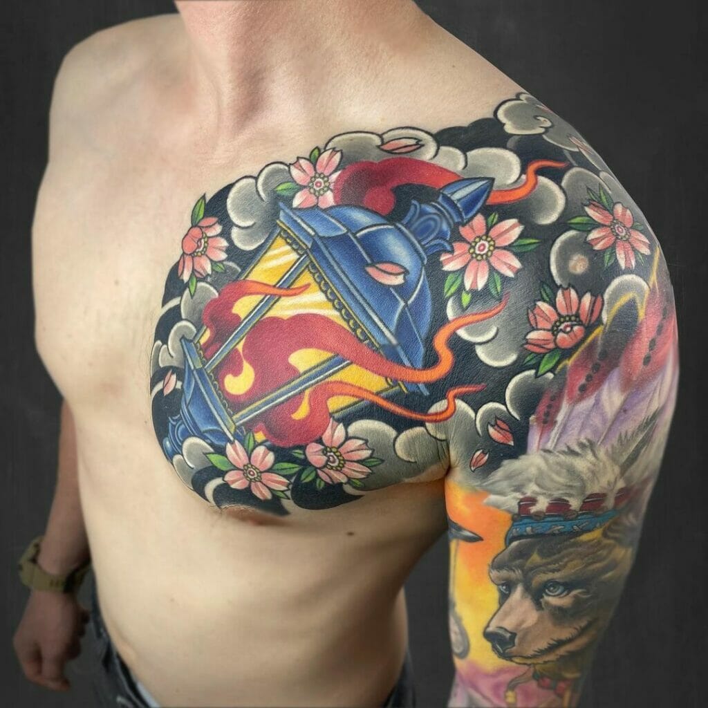 Traditional Japanese Tattoo Of A Lantern