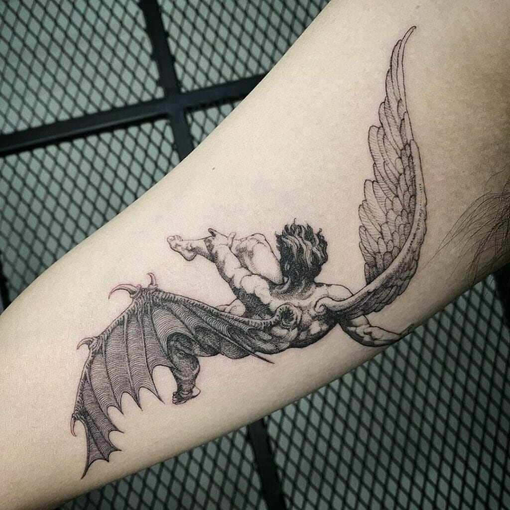 Unique And Creative Icarus Tattoo