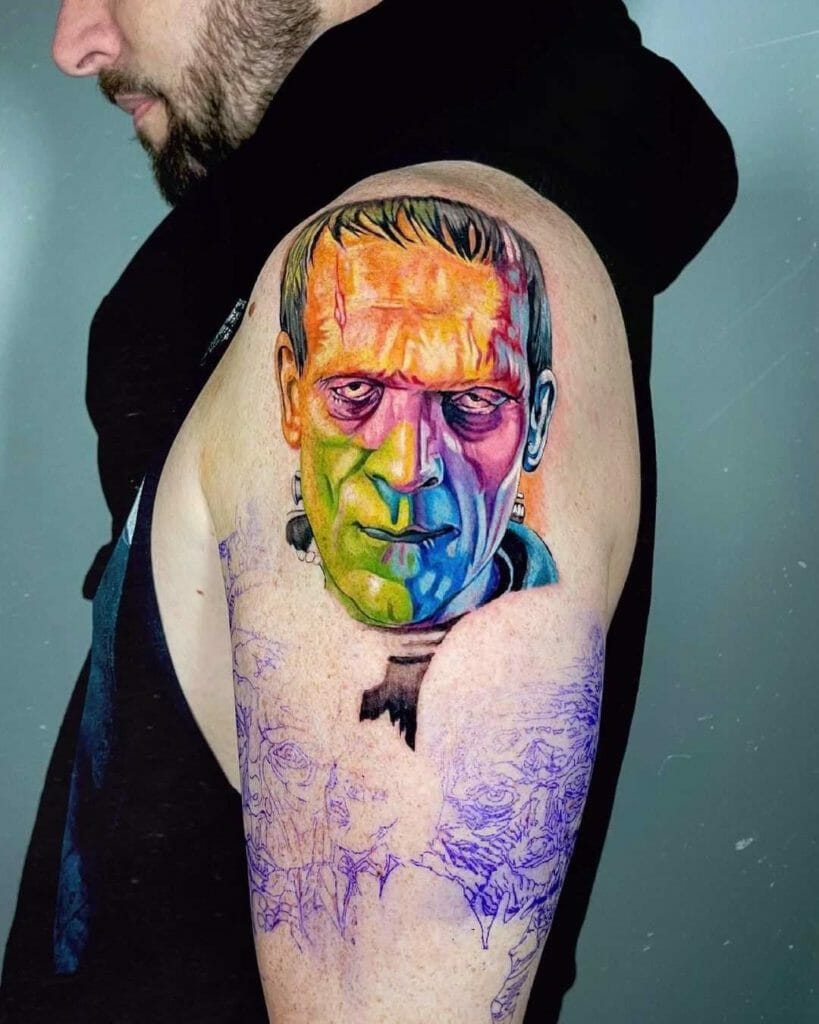 Vibrant Frankenstein Tattoo