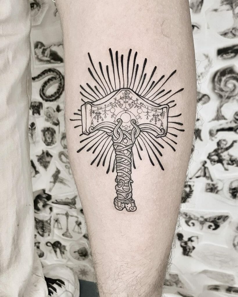 Viking Hammer Tattoo Design