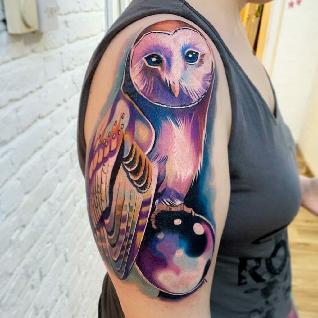 White Barn Owl Tattoo