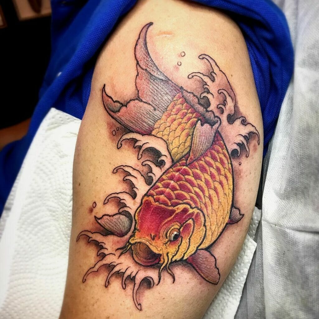 Yellow Koi Fish Tattoo Designs