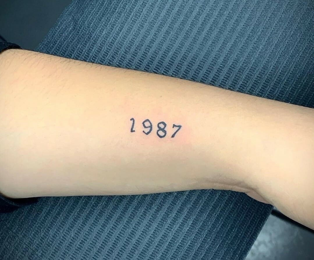 1987 Birth Year Temporary Tattoo Set of 3  Small tattoos Tattoos for  women small Outer forearm tattoo