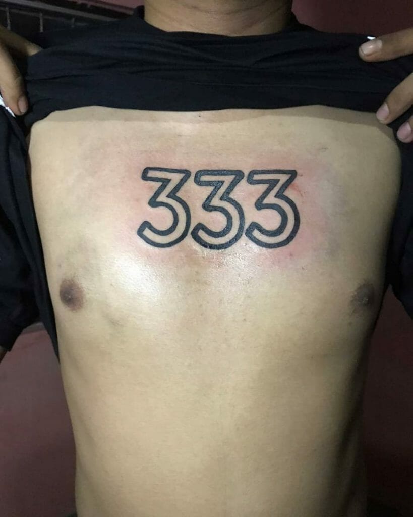 333 Chest Tattoo