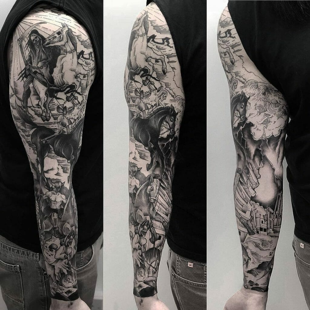 4 Horsemen Of The Apocalypse Tattoo Sleeve