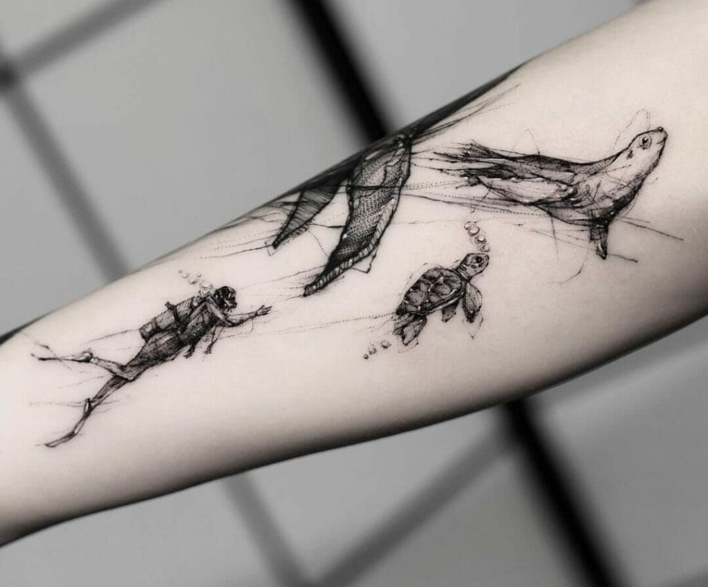 A Beautiful Under The Sea Seal Tattoo